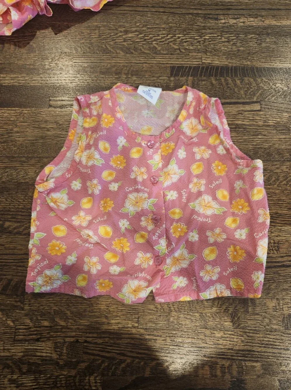 Vintage 90's Oshgosh B'gosh Girls Pink Floral Tropical Skort Top Set Like New 6X